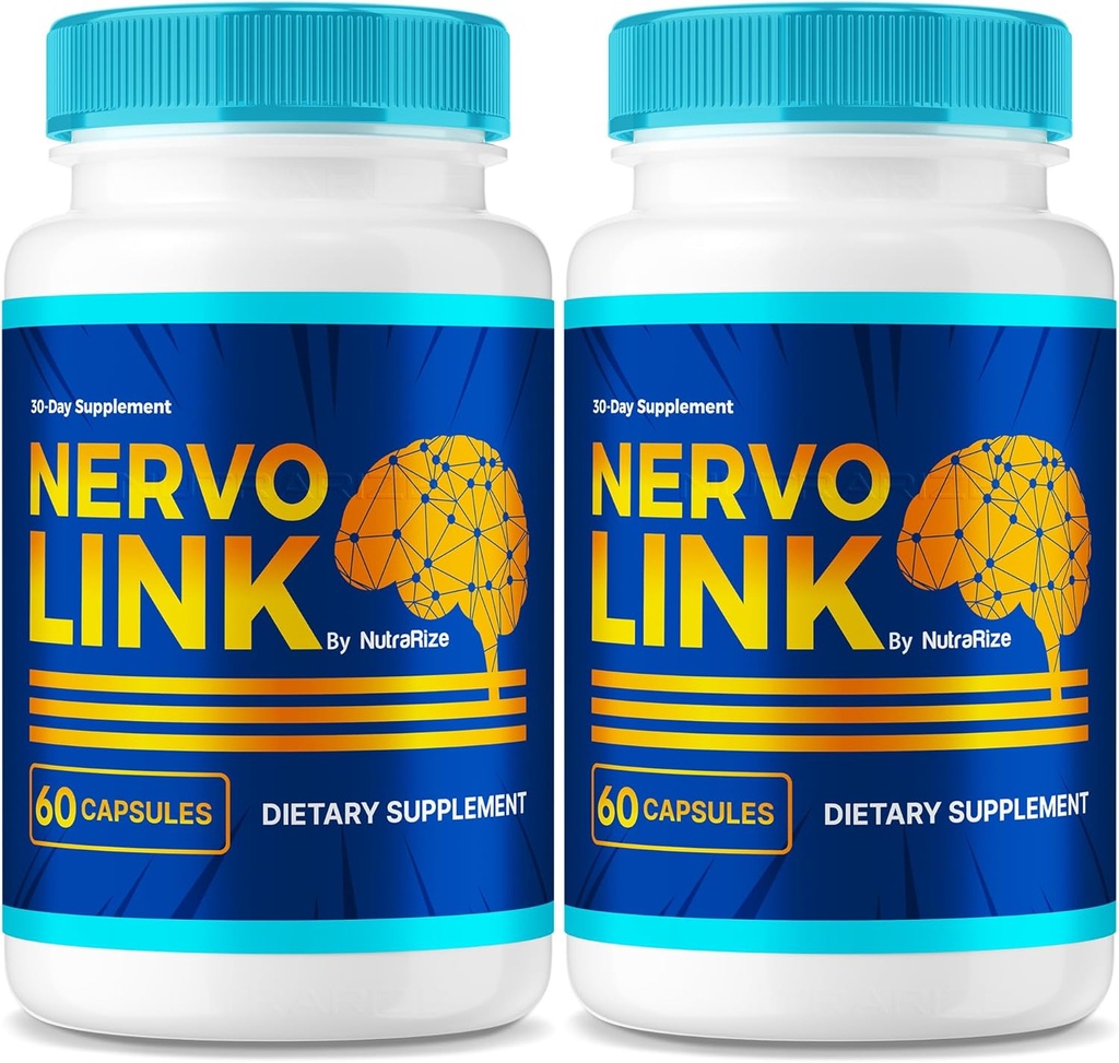 (2 Pack) NervoLink – Daily Support Capsules with a Balanced Formula for Focus, Alertness, and Everyday Sharpness, Easy-to-Take Pills for Daily Wellness (120 Capsules)