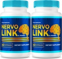 (2 Pack) NervoLink – Capsules de soutien quotidien avec une formule équilibrée pour la focalisation, l'alerte et la netteté quotidienne, des pilules faciles à prendre pour le bien-être quotidien (120 Capsules)