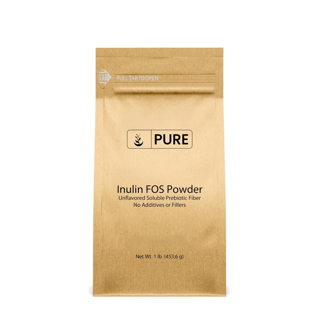 Ingrédients originaux purs Poudre d'inuline FOS (1 lb) Toujours pur, sans remplissage ou additifs, laboratoire vérifié