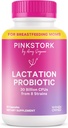 Pink Stork Allaitement Probiotique - 30 milliards d'UFC Multi souche Probiotiques postnatals pour les femmes qui allaitent - Soutien lait maternel et santé de la poitrine, essentiels postpartum, 30 capsules