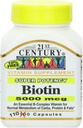 Biotine 5000 Mcg Capsules, 330 Nombre (dans 3 bouteilles) / Biotine 5000 Mcg Capsules, 330 Nombre (En 3 bottes)