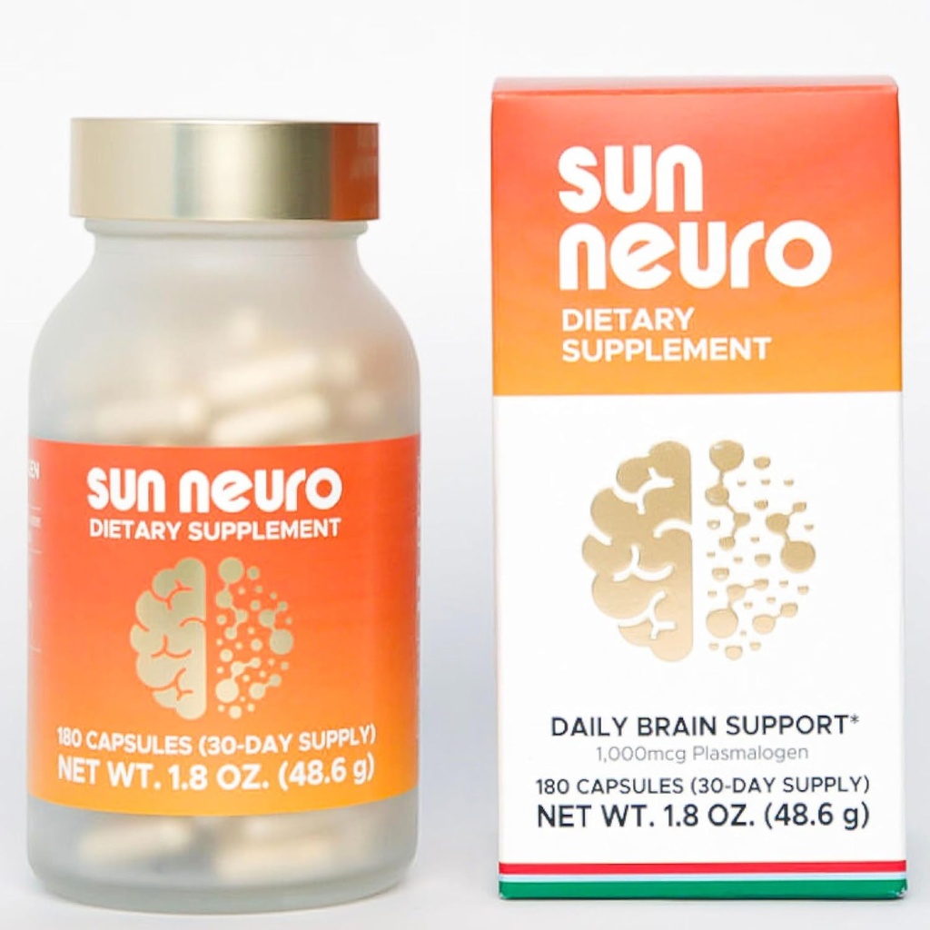 Sun Chlorella Sun Neuro Supplément Cerveau Nootropique - La concentration quotidienne de la mémoire et le supplément de focus pour les femmes et les hommes - Boost naturel de plasmaogène des ananas marins - 180 capsules