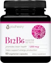 Youtheory B12B6 - Vitamine végane B6 et Vitamine B12 - Offre Cerveau Santé, Énergie et Immunity Support* - Produits laitiers, sans soja et sans gluten - 60 capsules végétariennes