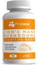 Capsules de champignons Lions Mane (Extra Strength 1 500mg/serveur) pour la santé cérébrale, la clarté mentale, la mémoire et le focus. 45 000mg par bouteille 90ct