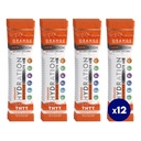 Poudre d'hydratation, pack orange de 12 paquets de poudre d'électrolyte, packs d'hydratation naturellement aromatisés pour l'eau, électrolytes d'hydrate à action rapide avec vitamines B & C, énergie et récupération
