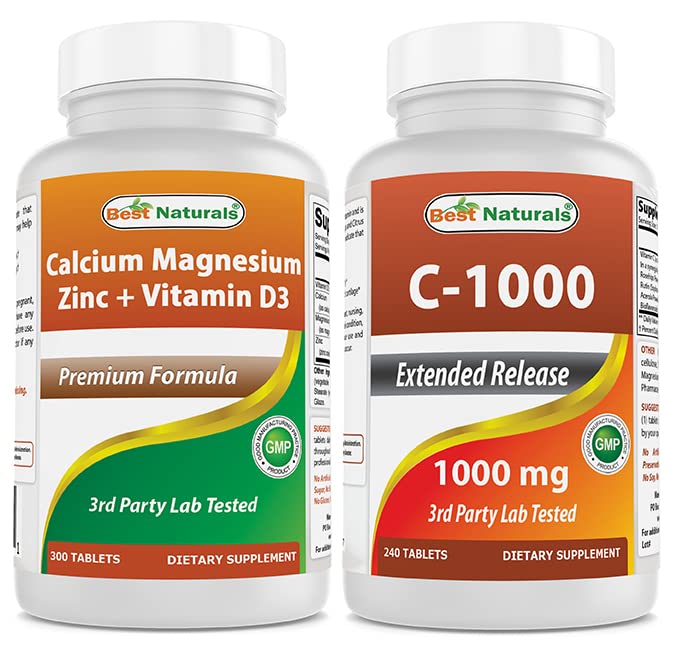 Meilleur Zinc Cal Mag naturel avec vitamine D3 et vitamine C 1000 mg