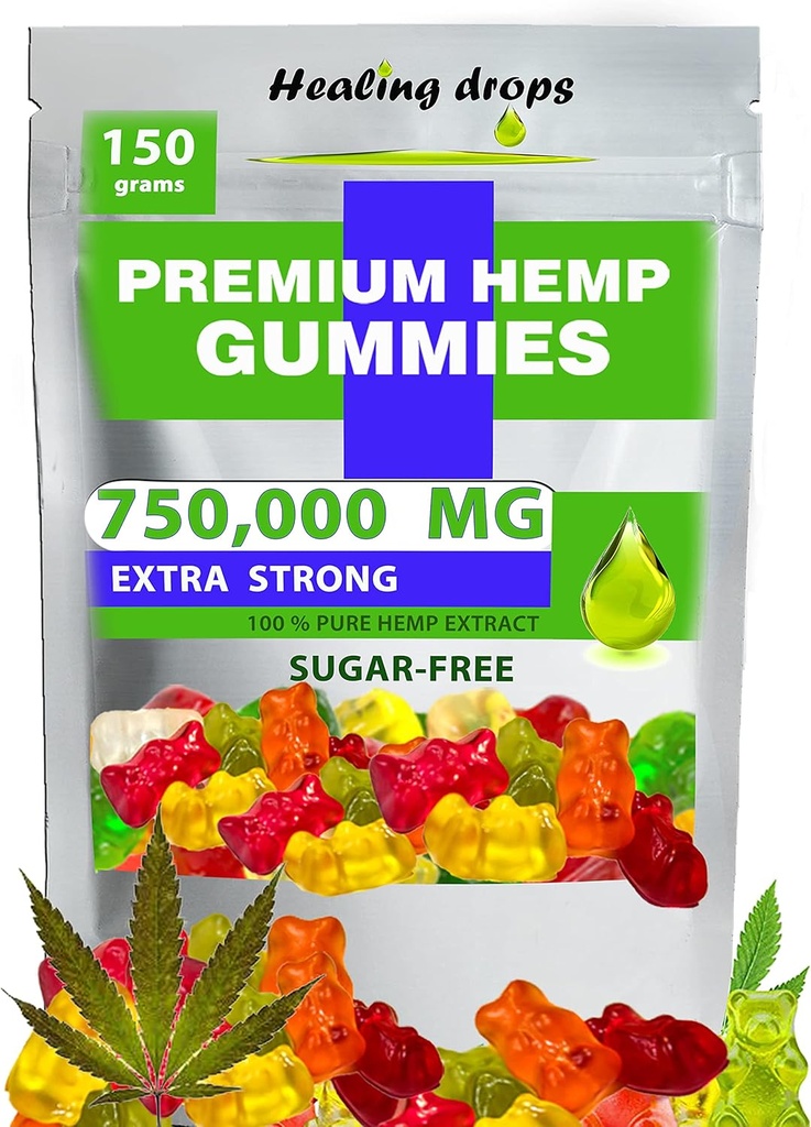 Gommies de chanvre 750.000mg Premium bio sans sucre soins de santé naturels haute puissance riche en vitamines B E C D Omega 3 6 9 Ours Gommy Super