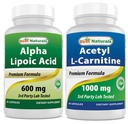 Meilleurs naturels Alpha acide lipoïque 600 mg et acétyl L-Carnitine 1000mg