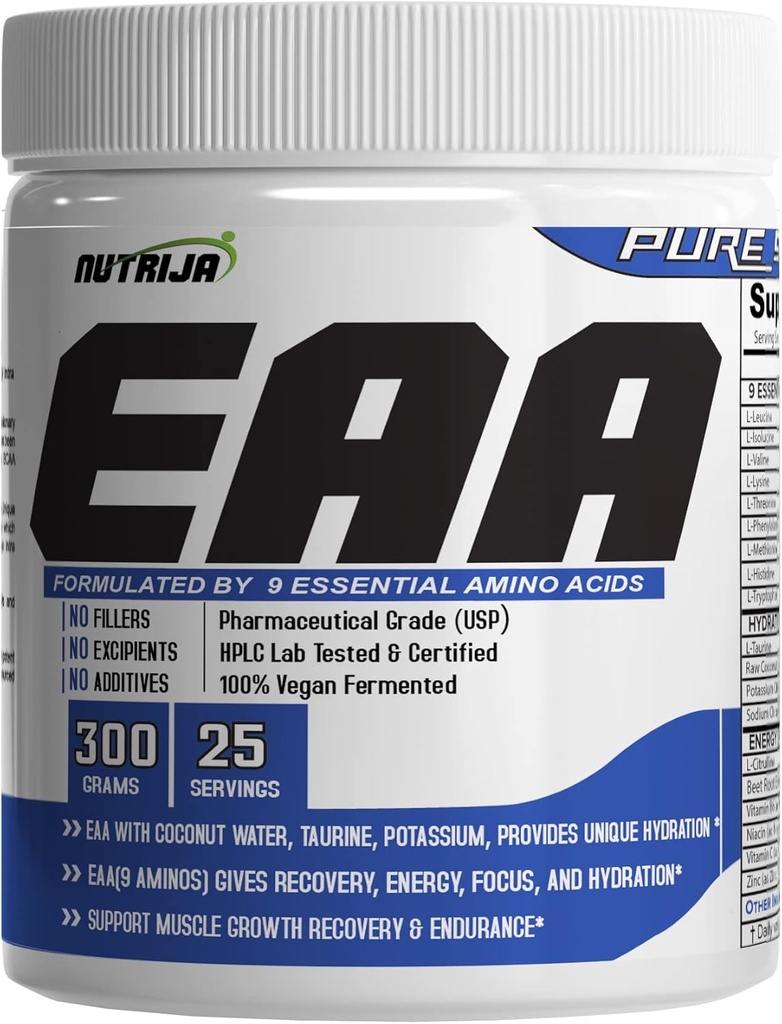 EAA Supplement (9 Essential Amino Acids) with Coconut Water | Hydration Blend & Energy Matrix - 300g Lychee