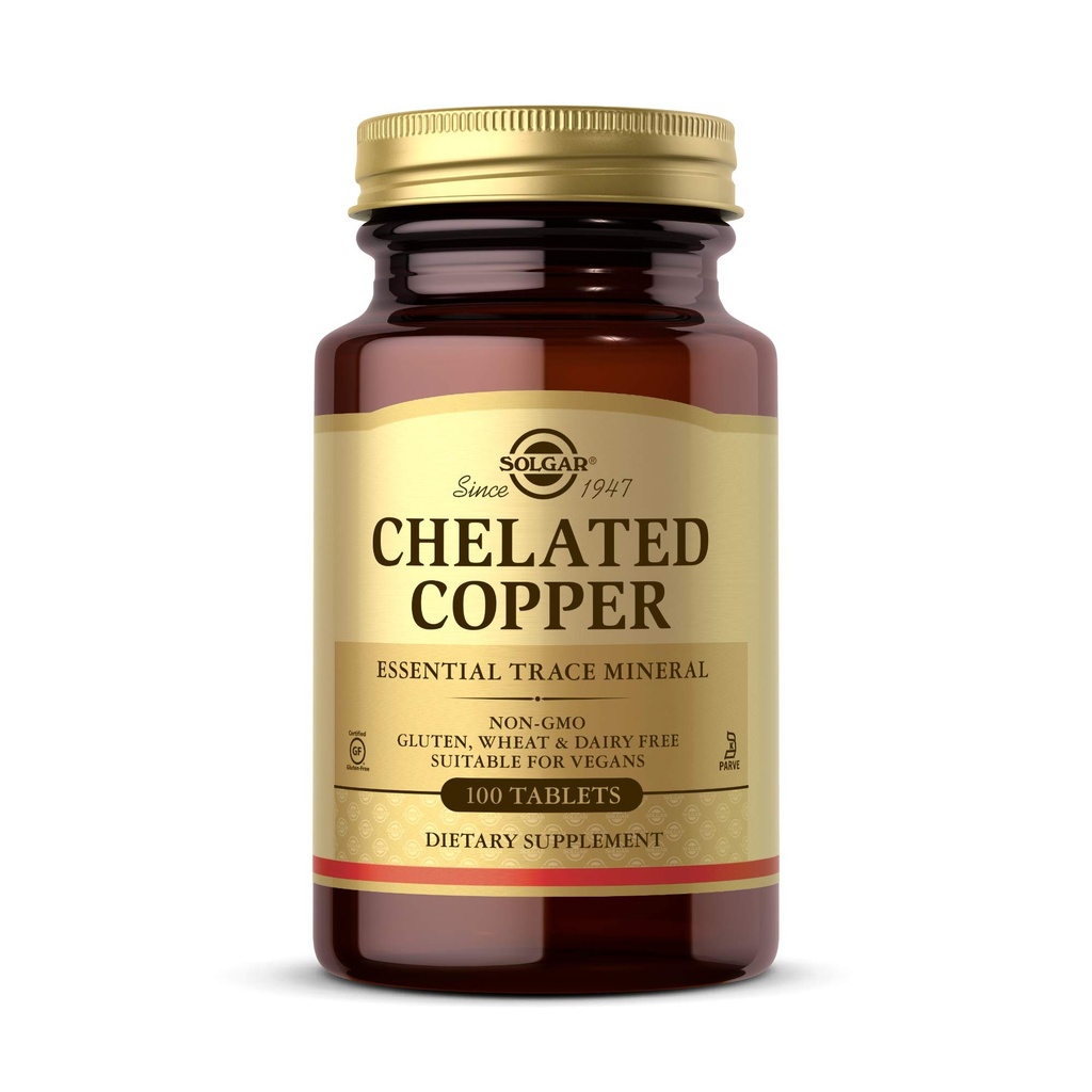 Solgar Chelated Copper, 100 Tablets - Essential for Collagen Formation