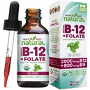 Pourquoi pas la vitamine naturelle B12 Liquide Plus Folate - Bio Sublingual Extra Strength gouttes végétaliennes - supplément de méthyle avec folinique