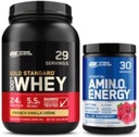 Optimum Nutrition Dynamic Duo Bundle: Amino Energy, Blue Raspberry (30 portions) et Gold Standard 100% Whey Protein Powder, French Vanilla Creme (29 portions)