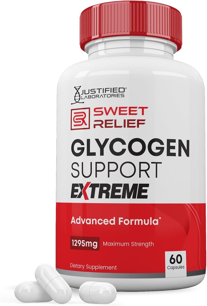 Sweet Relief Glycogen Support Extreme Pills Advacned Formula 1295MG Zero Artificial Colors Flavoring Preservatives 60 Capsules