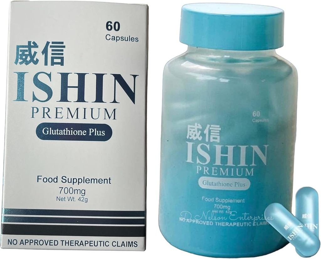 ISHIN Premium Glutathion Plus Complément alimentaire, 60 Capsules