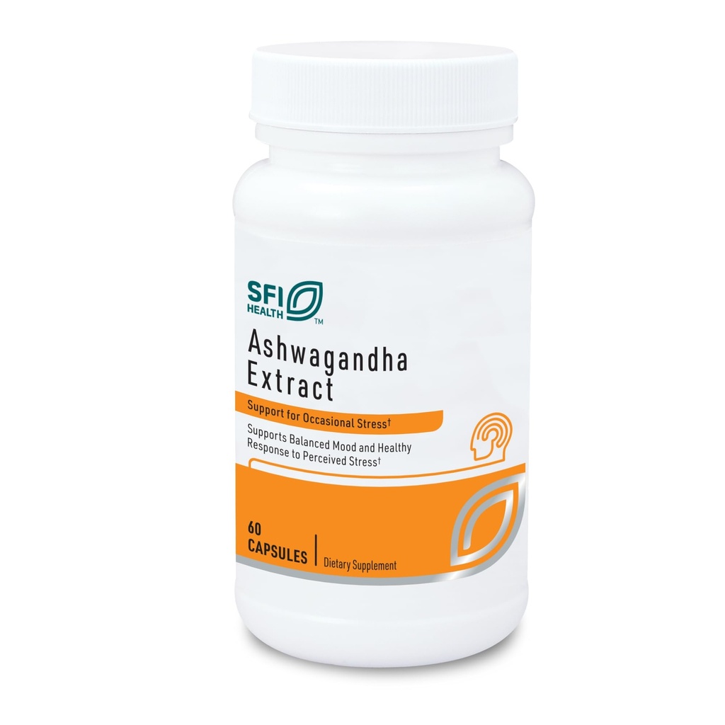 SFI Health Klaire Labs Ashwagandha Extract 300mg - Supplément Ashwagandha pour promouvoir la mémoire, la fonction cognitive et la réponse au stress sain - Extrait de racine hypoallergénique Ashwagandha (60 capsules)
