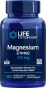 Prolongation de la durée de vie Citrate de magnésium 100mg, 180capsules de Veg - Supplément Mag naturel - 100 mg Capsules de soutien minéral - végétalien, végétarien, non-OGM