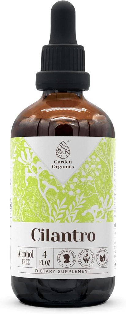 Extrait de teinture naturelle sans alcool de Cilantro, booster système immunitaire, gouttes liquides faites à partir de 100% feuille séchée de Cilantro (4 fl oz)