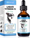 Vitamine D pour chiens, Vitamines D pour chiens, Vitamines D pour chiens favorisent l'absorption de calcium, soutient la santé de la hanche et des articulations et la santé dentaire des chiens - Suppléments pour animaux Vitamines D liquides, Saveur de bacon - 2 Fl Oz
