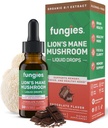 Fungies Mushroom Lion's Mane Liquid Drops, Chocolat - Teinture avec Lions Mane Extract Supporte Brain Fog, Focus, Memory & Healthy Mood - Supplément complexe de champignons pour adultes - 30 portions