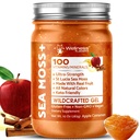 Irish Sea Moss Gel Raw - Wildcrafted Superfood Seamoss Gel - Apple Cinnamon Flavor, Vitamin and Mineral-Rich from Pristine Caribbean Waters, Immune and Digestive Health Support - 10 oz