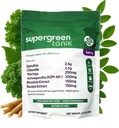 Poudre super-alimentaire 100% naturelle verte – Supplément quotidien avec 40 super-aliments, vitamines et minéraux – soutient l'énergie, le stress et l'immunité – 30 jours 360 Grams Berry Flavor (1 sac)