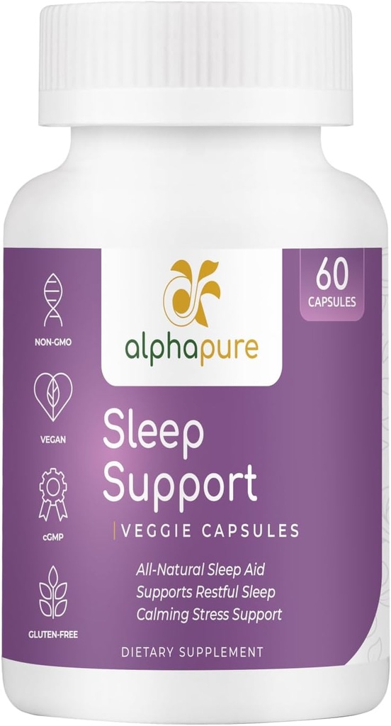 Supplément sommeil avec Mélatonine, Ashwagandha, L-Theanine & Herbes - 60 Capsules