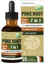 Des gouttes de racine de poke pour le support du système lymphatique, supplément de drainage lymphatique pour le lymphœdème, 7 en 1 formule avec extrait de seaux d'or pour le support immunitaire, Dandelion pour la désintoxication et le nettoyage. 2 oz