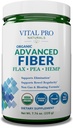 Vital Pro Naturals - Poudre de fibre avancée, supplément de fibre soluble et insoluble avec du lin, du pois et du chanvre, supplément alimentaire quotidien biologique soutient la régularité digestive Gut 7,76 oz