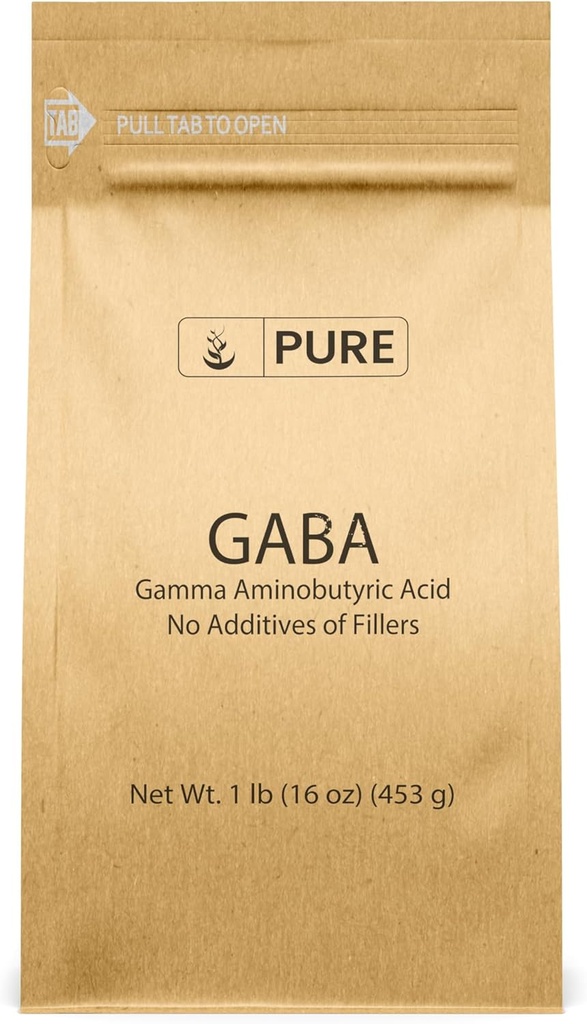 Ingrédients originaux purs Gamma Acide aminobutyrique (GABA) Poudre (1 lb) Toujours pur, sans remplissage ou additifs, laboratoire vérifié