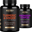 Magnésium complexe et curcumine curcumine avec BioPerine &Ginger - Magnésium Citrate 500MG - Relaxation musculaire, sommeil et énergie, densité osseuse et force, coeur