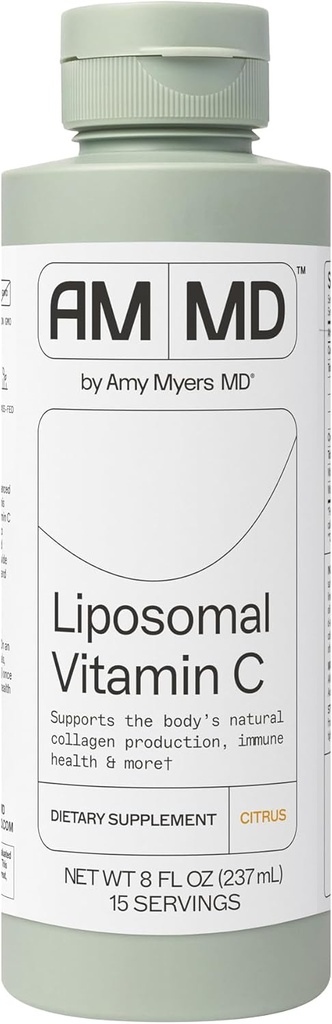 Amy Myers MD Vitamine liposomique C - Supplément à haute absorption non OGM pour le soutien immunitaire et la production de collagène - Sans gluten, sans lait et sans soie