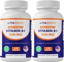 Vitamine Vitamatique B1 (Thiamine) 500mg – 2 Pack (120 Capsules Total)
