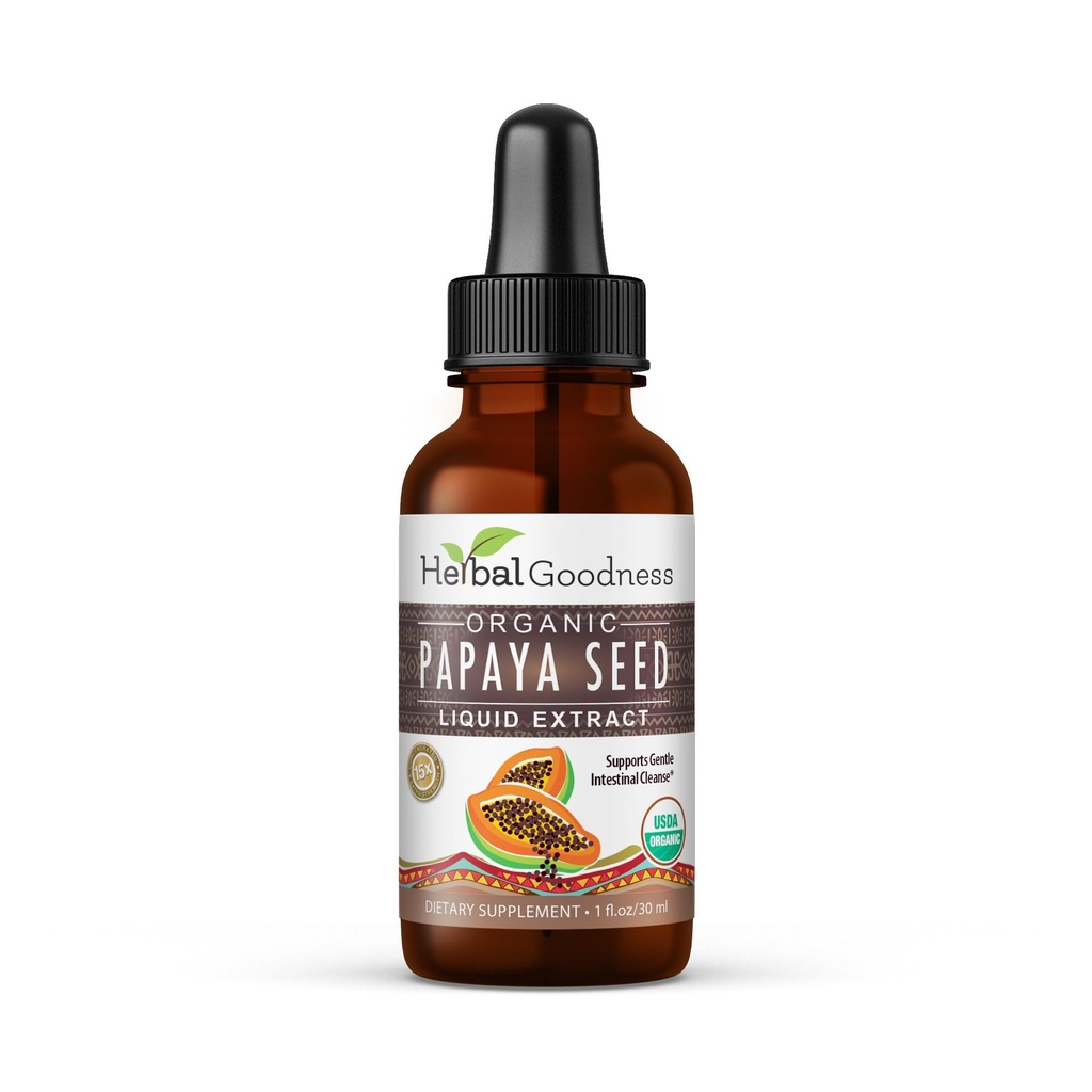 Papaya Seeds 1oz - Superfood biologique pour enzymes digestives, Gut Health- Non-OGM, cru et non traité pour le bien-être holistique