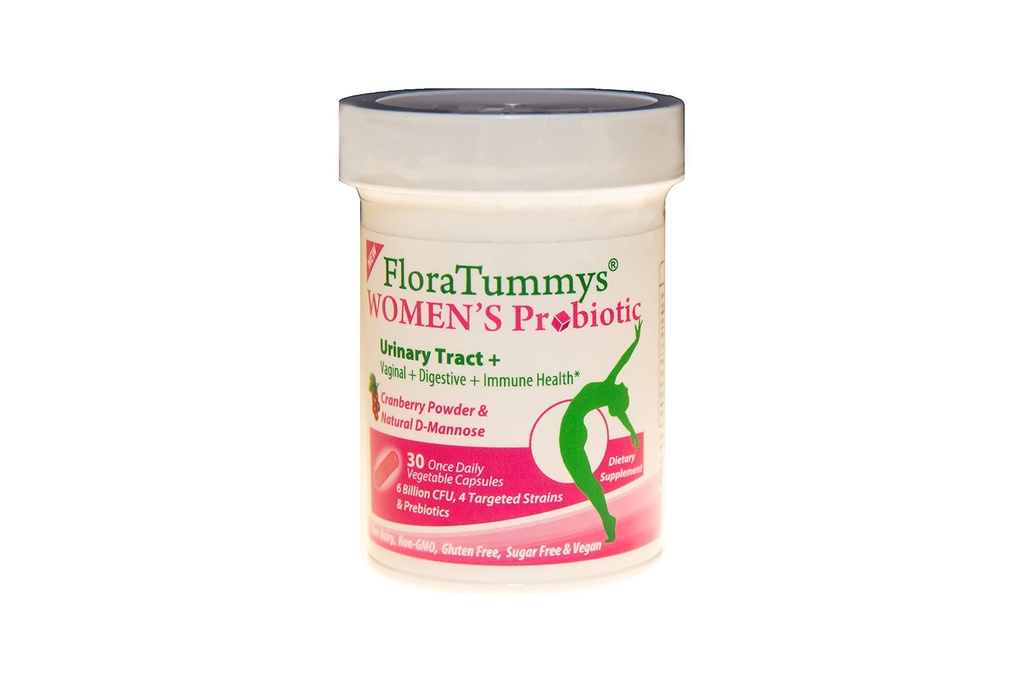 FloraTummys Probiotiques pour femmes, système immunitaire digestif de Tract urinaire, poudre de canneberge, certifié Kosher, non laitiers, sans gluten, non OGM