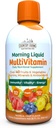 Fermes de campagne Multivitamine liquide, vitamines et minéraux pour le soutien immunitaire et l'énergie, mélange à base de plantes, végétalien, multivitamine pour les femmes et les hommes, sans gluten, saveur de fruits tropicaux, 32 fl oz