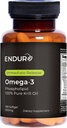 Endur Omega-3 Phospholipide (100 % d'huile de krill pure), supplément de santé cardiaque, formulé pour l'absorption optimale, sans gluten, 500mg (180 Softgels)