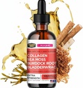 Collagen Mojo - Collagène liquide pour les femmes et les hommes, Collagen Peptides avec la mousse de mer, la racine de Burdock & Bladderwrack - Cheveux, peau, ongles, soutien articulaire, gestion du poids, absorption élevée - 100 000mcg, 2 Oz