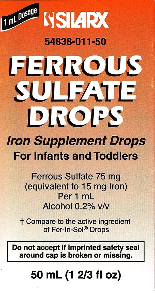 DROPS SUPPLÉMENTAIRES FERREUSES 15MG/ML*SIL 50 ML