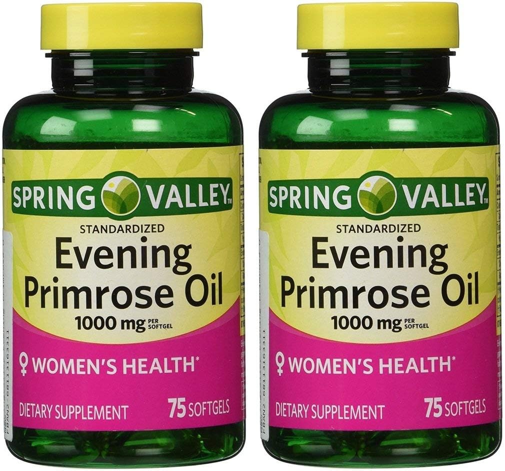 Spring Valley - Huile de Primrose du soir 1000 mg,Twin Pack 150 Total Softgels