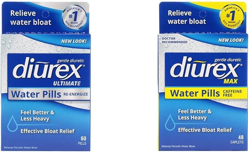 Diurex Ultimate Re-Energing 60 Comte Max sans caféine 48 Compte maximum de force Pills d'eau Relief Bloat Bundles