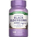 Nature's Truth Black Elderberry Capsules de 100 comtes Extrait de Sambucus Super Concentré