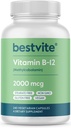 BESTVITE Vitamine B12 (méthylcobalamine) 2000mcg (240 Capsules végétariennes) (méthyl B12) - Pas de stéarates - Vegan - Non OGM - Sans gluten