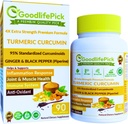 Capsules Curcumine Turcuma Extra Strength avec Ginger & 95% Curcuminoids & Black Pepper Extract pour des avantages maximums. Toutes les poudres naturelles de riz Non OGM NON Stéarate NON Silica- 90 Vég.