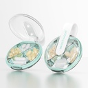 Petit étui à pilules, boîte à pilules mignonnes pour la purse et la poche, 4 compartiments Support de pilule amovible, organisateur portable de pilules de voyage pour les vitamines, suppléments, huiles de poisson (vert)