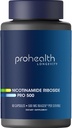 ProHealth Nicotinamide Riboside Pro 500. Breveté NR Niagen 500mg Plus 250mg TMG. Supplément NAD+ stimule NAD+. Supplément NR prouvé en 300 études. 30 Services