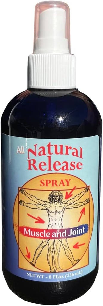 Pulvérisation musculaire et articulaire à libération naturelle pour les humains - pour les maux de dos/genres/HIPS, les crampes de nuit, les douleurs, les souches, le malaise - Agissant rapidement, sans menthol (8 oz)