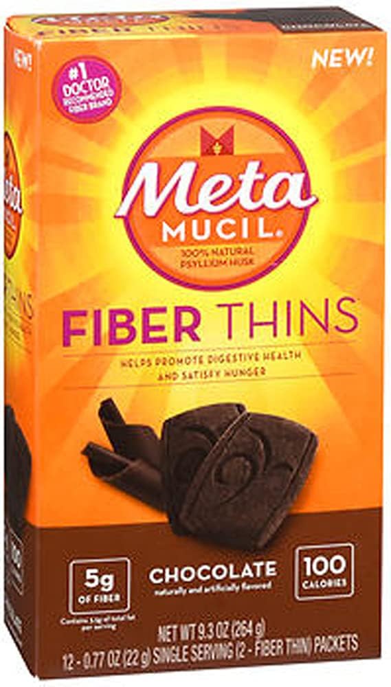 Métamucil Fiber Thins, chocolat, 12 paquets, 9,3 oz - Boîte de 2