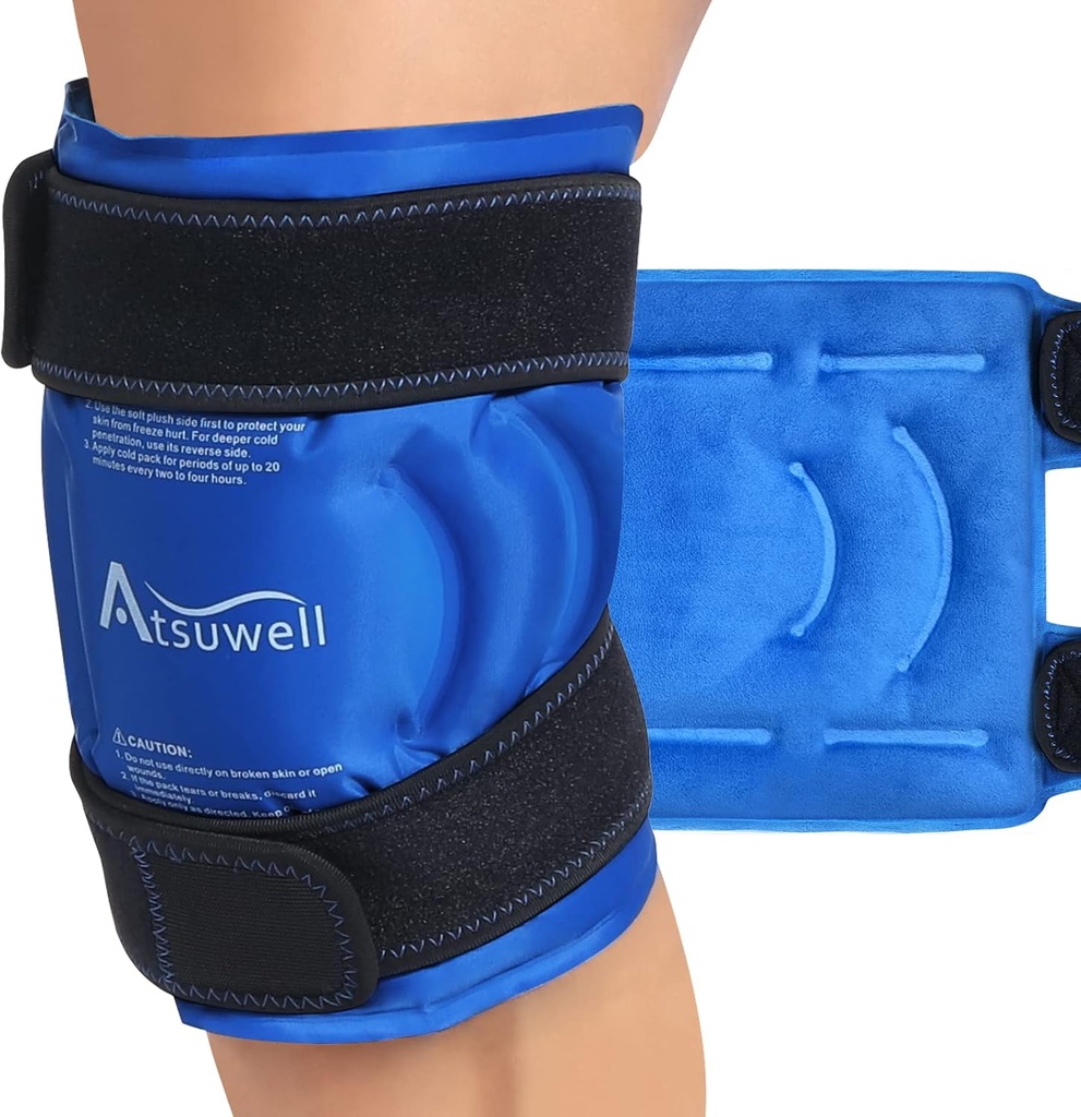 Pack de glace Atsuwell pour les genoux, Enveloppes de gel réutilisables pour les genoux, Paquet de froid à compression souple pour les genoux, Elbow, Shin, 1 Pack
