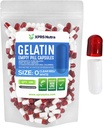 XPRS Nutra Taille 0 Capsules vides - 100 Capsules de gélatine vides de compte - Remplissage de la gélule de bricolage - Gel de pilules de boeuf pur pour les suppléments Do-It-Youlf (rouge clair/blanc)