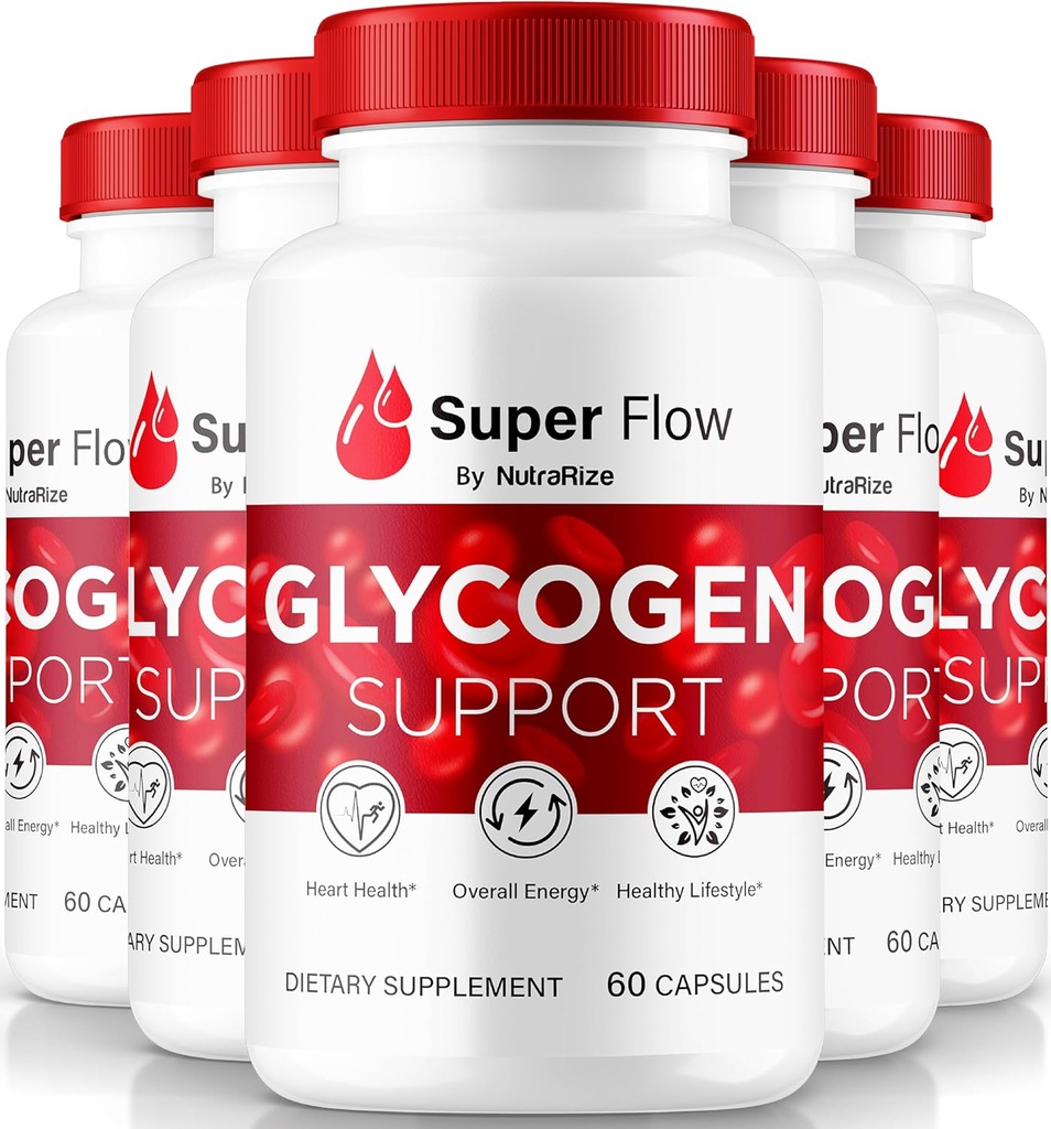 (5 Pack) Super Flow Glycogen, SuperFlow Glycogen Support Capsules, Super Flow Glyco Optimizer, SuperFlow Glyco Optimizer Caps officiels, Super Flow Détox Cleanse, Super Flow Glycol (300 Capsules)